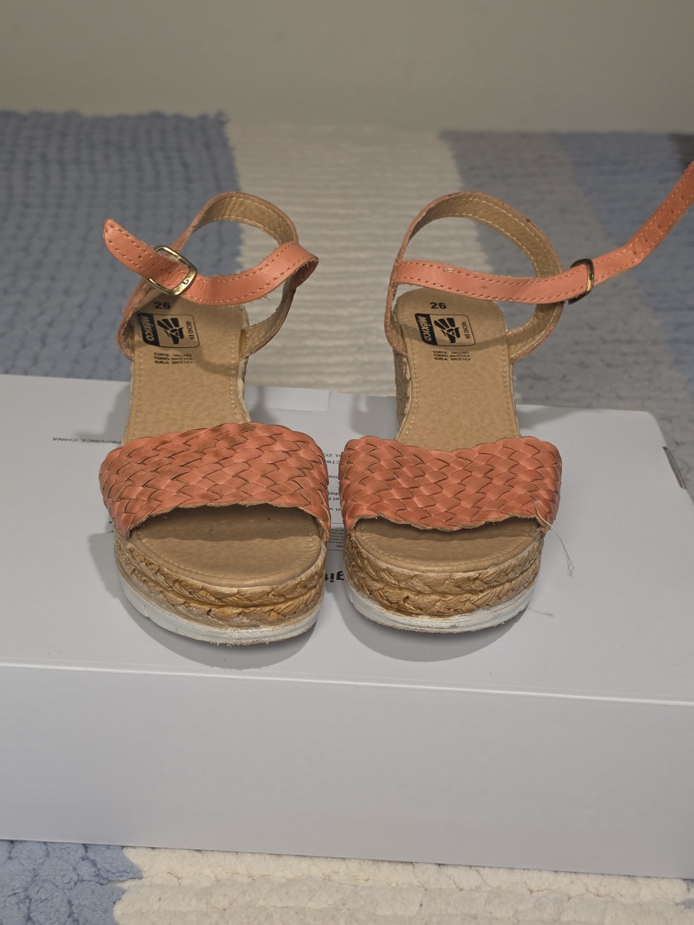 Woven Coral Ankle-Strap Platform Sandals - Women